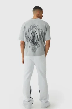 Cheap boohooMAN Regular Fit Stacked Gusset Jogger grey marl