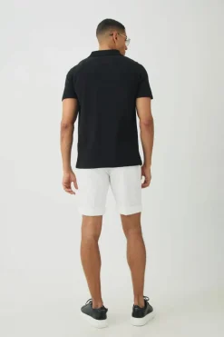 Online boohooMAN Regular Fit Tonal Embroidered Knitted Shirt black