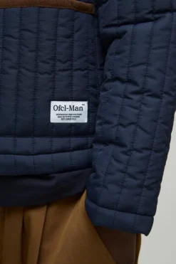 Discount boohooMAN Regular Lightweight Quilted Coach Jacket navy