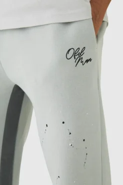 Flash Sale boohooMAN Regular Paint Splatter Printed Gusset Jogger grey