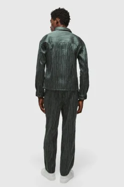 Best Sale boohoo Regular Slub Stripe Set gun metal