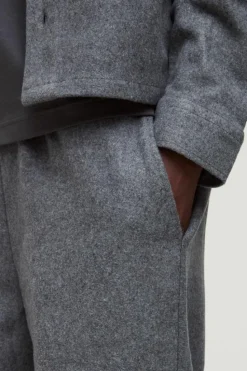 Fashion boohooMAN Regular Wool Look Relaxed Trouser dark grey