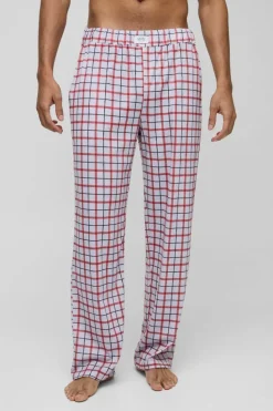 Clearance boohooMAN Relaxed Check Lounge Joggers pink