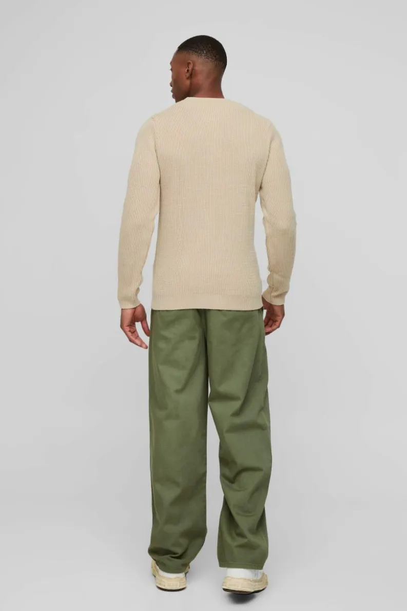 Store boohooMAN Relaxed Chinos With Drawcords In khaki