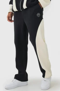 Sale boohooMAN Relaxed Colour Block Polar Fleece High Gusset Jogger charcoal