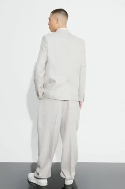 Online boohoo Relaxed Fit Boucle Suit grey