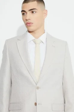 Online boohoo Relaxed Fit Boucle Suit grey