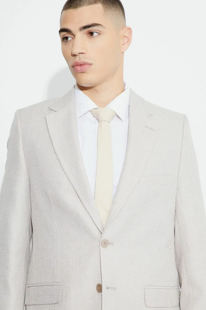 Online boohoo Relaxed Fit Boucle Suit grey
