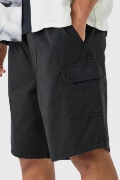 Outlet boohooMAN Relaxed Fit Cargo Shorts black