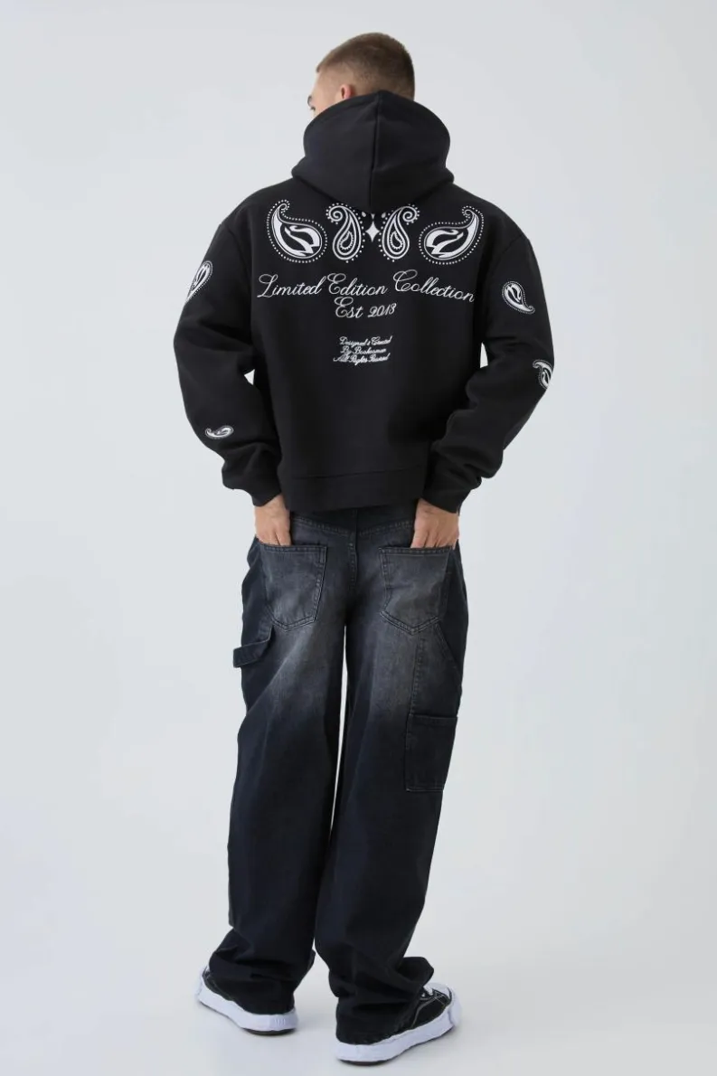 Sale boohooMAN Relaxed Fit Carpenter Jeans washed black