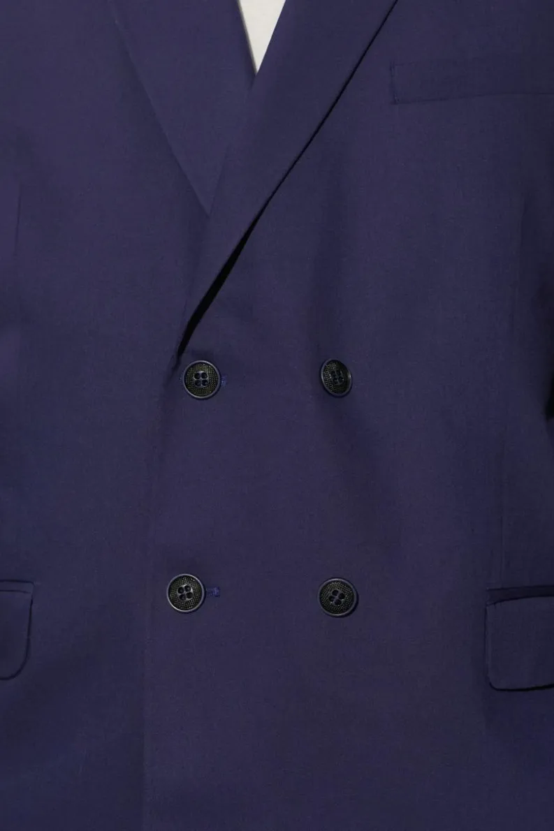 Fashion boohooMAN Relaxed Fit Double Breasted Suit Jacket navy