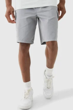 Hot boohooMAN Relaxed Fit Elasticated Waist Cargo Shorts grey