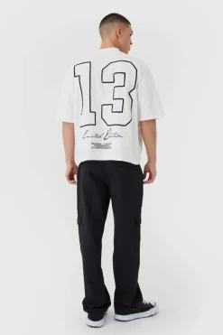 Clearance boohooMAN Relaxed Fit Fixed Waist Woven Tab Cargo Trousers black
