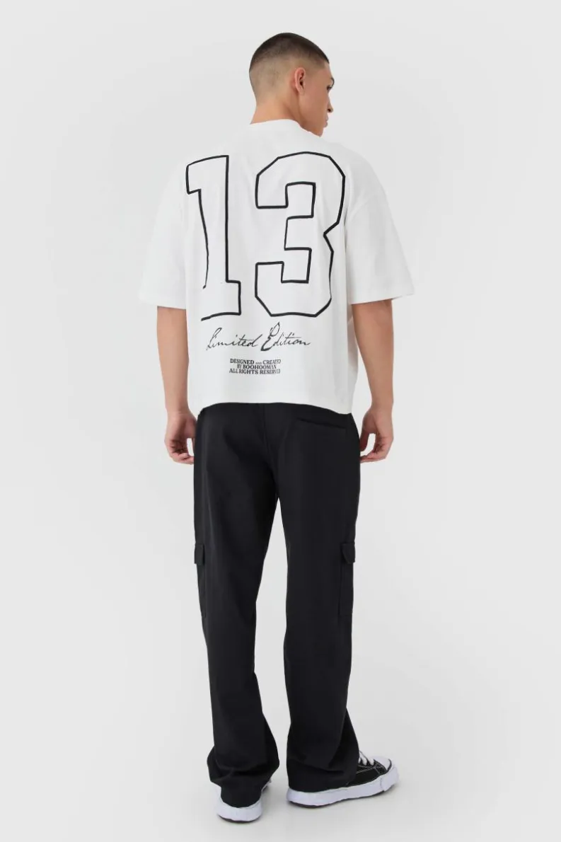 Clearance boohooMAN Relaxed Fit Fixed Waist Woven Tab Cargo Trousers black