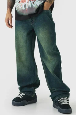 Flash Sale boohooMAN Relaxed Fit Green Tinted Jeans dark green