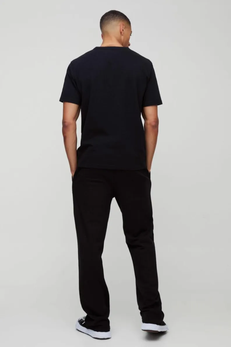 Cheap boohooMAN Relaxed Fit Heavyweight Pintuck Jogger black