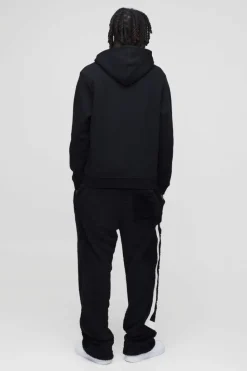 Discount boohooMAN Relaxed Fit Homme Embroidered Teddy Borg Joggers black
