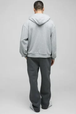 Discount boohooMAN Relaxed Fit Marl Scuba Joggers charcoal