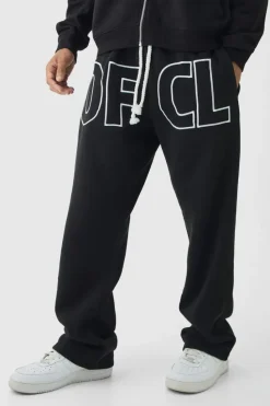 Outlet boohooMAN Relaxed Fit OFCL Applique Jogger black