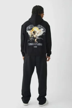 Outlet boohooMAN Relaxed Fit OFCL Applique Jogger black