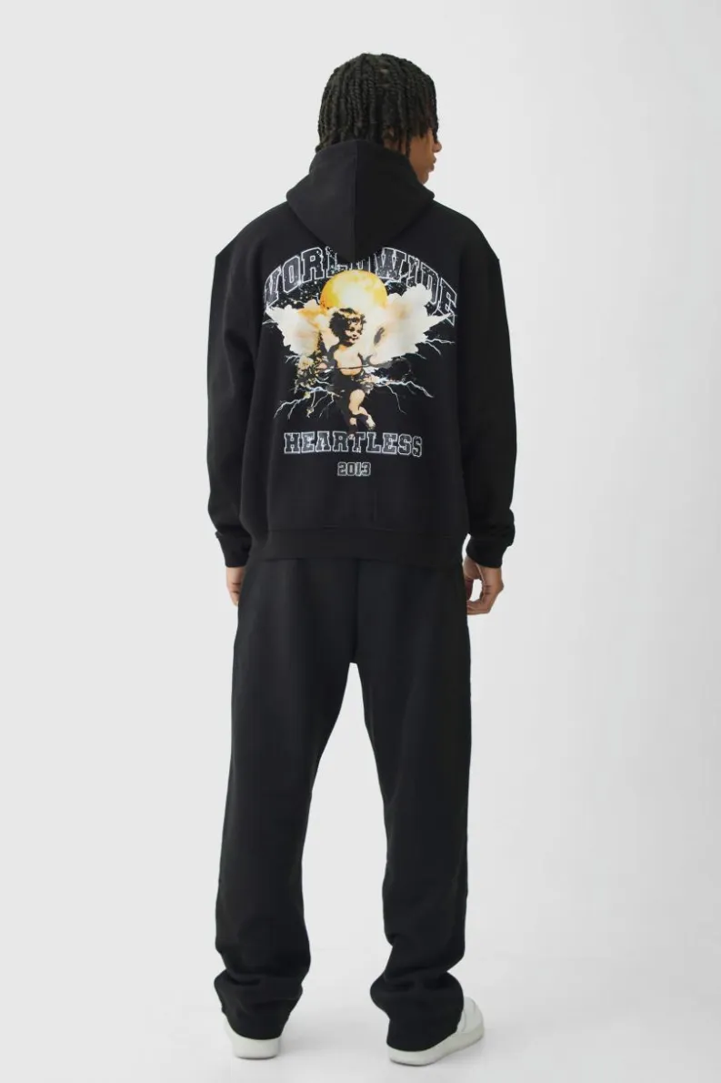 Outlet boohooMAN Relaxed Fit OFCL Applique Jogger black