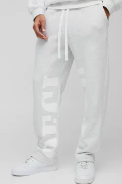 Best Sale boohooMAN Relaxed Fit Ofcl Gusset Jogger grey marl