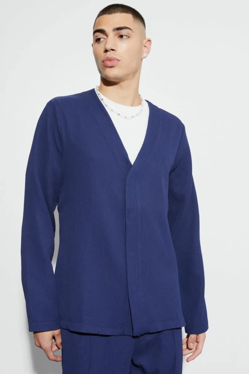 Hot boohoo Relaxed Fit Pleated Suit Set navy