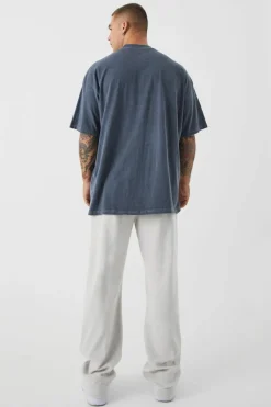 Online boohooMAN Relaxed Fit Premium Towelling Jogger light grey