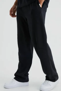 Clearance boohooMAN Relaxed Fit Premium Towelling Jogger black