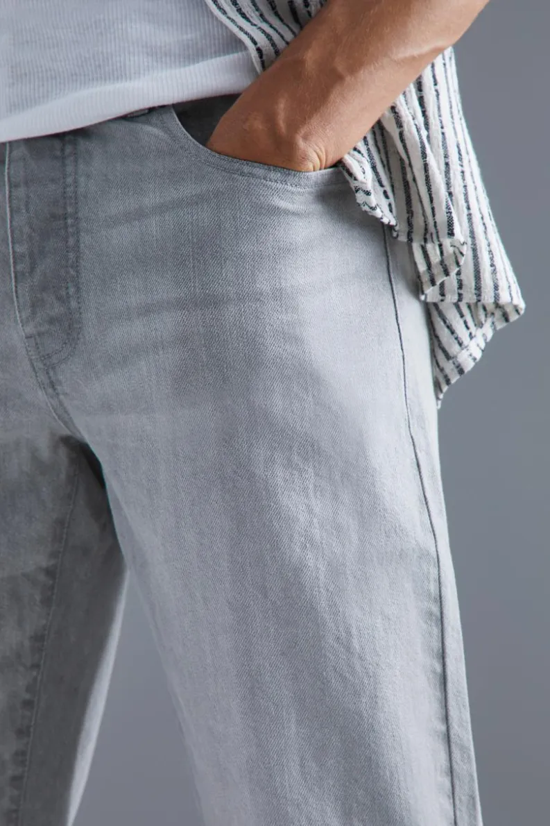Clearance boohooMAN Relaxed Fit Rigid Jeans light grey