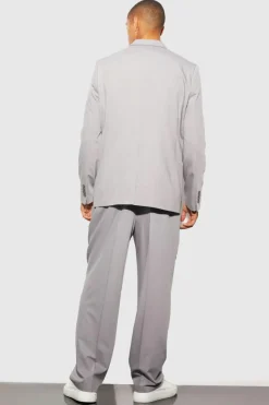 Store boohooMAN Relaxed Fit Single Breasted Suit Jacket grey