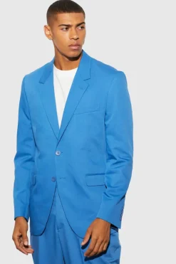 Store boohooMAN Relaxed Fit Single Breasted Suit Jacket marine blue