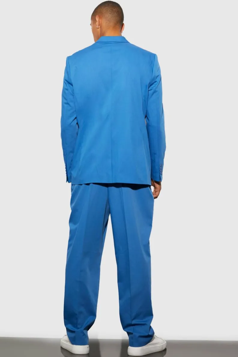 Store boohooMAN Relaxed Fit Single Breasted Suit Jacket marine blue