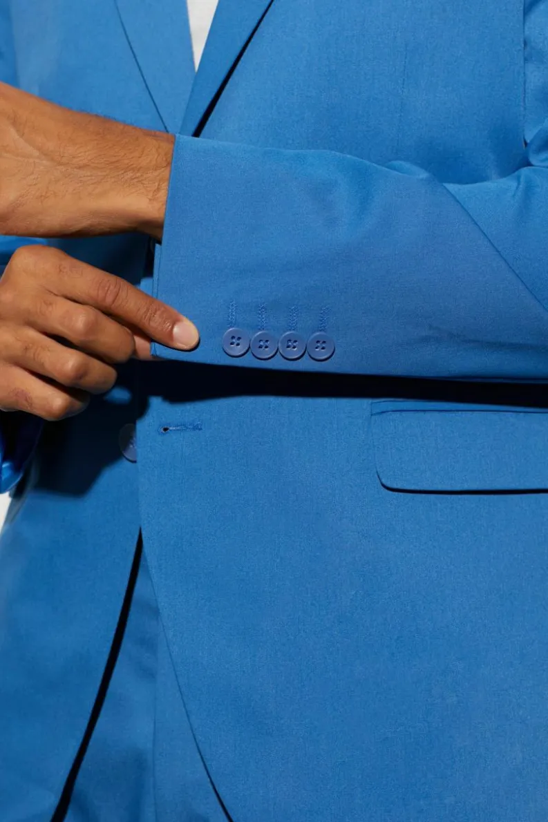 Store boohooMAN Relaxed Fit Single Breasted Suit Jacket marine blue