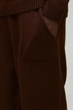 Clearance boohooMAN Relaxed Fit Split Hem Brushed Knit Joggers chocolate