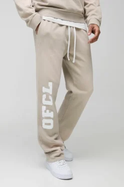 Online boohooMAN Relaxed Fit Spray Wash Ofcl Printed Jogger stone