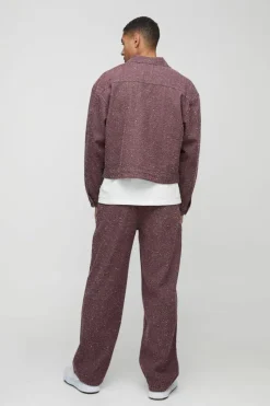 Fashion boohooMAN Relaxed Fit Textured Carpenter Denim Jeans chocolate