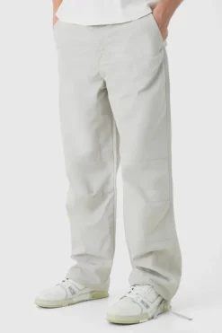 Discount boohooMAN Relaxed Fit Textured Ripstop Trousers stone