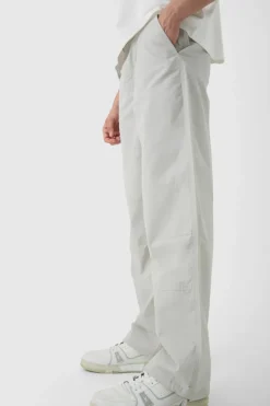 Discount boohooMAN Relaxed Fit Textured Ripstop Trousers stone