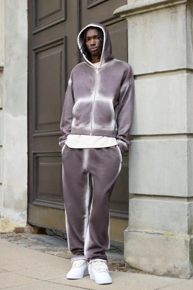 Online boohooMAN Relaxed Fit Washed Seam Joggers stone