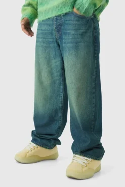 Cheap boohooMAN Relaxed Fit Washed Tinted Jeans mid blue