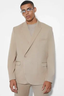 Discount boohoo Relaxed Fit Wrap Suit camel
