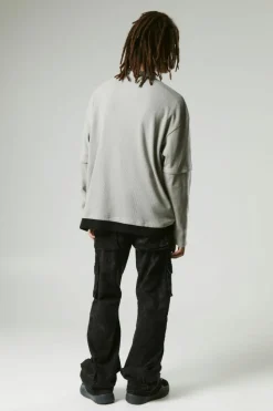 Flash Sale boohooMAN Relaxed Flared Heavy Washed Cargo Trousers charcoal