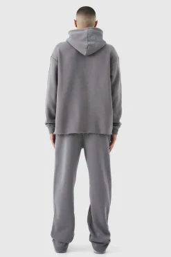 Store boohooMAN Relaxed Graffiti Applique Joggers mid grey