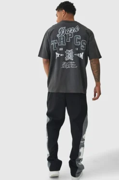 Fashion boohooMAN Relaxed Moto High Gusset Jogger black