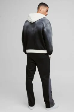 Outlet boohooMAN Relaxed Official Varsity High Gusset Jogger black