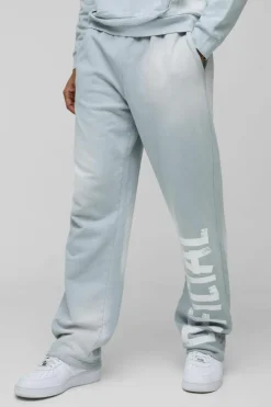 New boohooMAN Relaxed Official Washed Distressed Pocket Jogger light grey