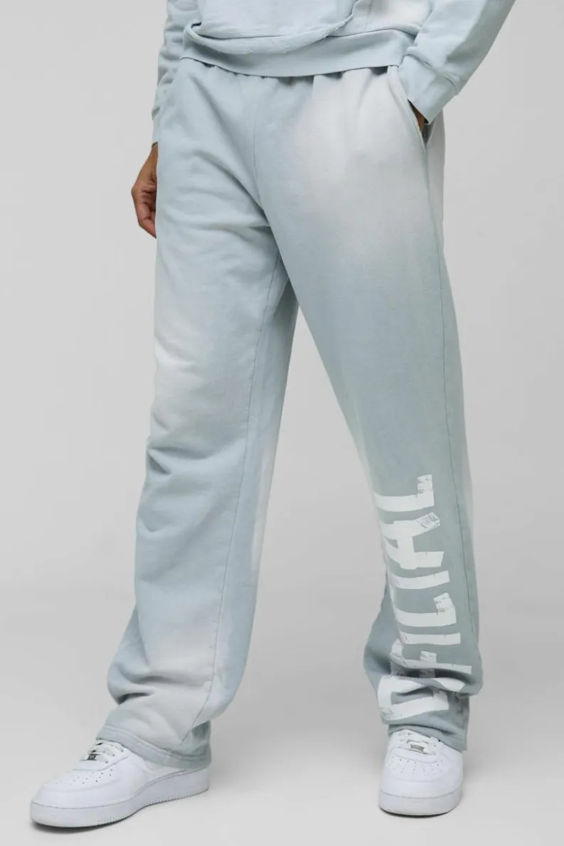 New boohooMAN Relaxed Official Washed Distressed Pocket Jogger light grey