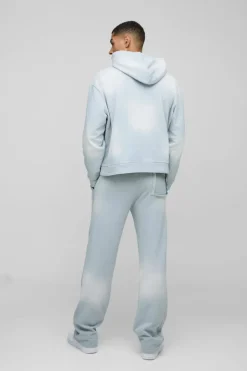 New boohooMAN Relaxed Official Washed Distressed Pocket Jogger light grey