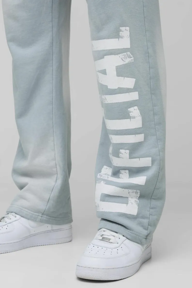 New boohooMAN Relaxed Official Washed Distressed Pocket Jogger light grey